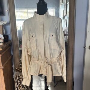 Nine West Cream Utility Jacket with Belt
